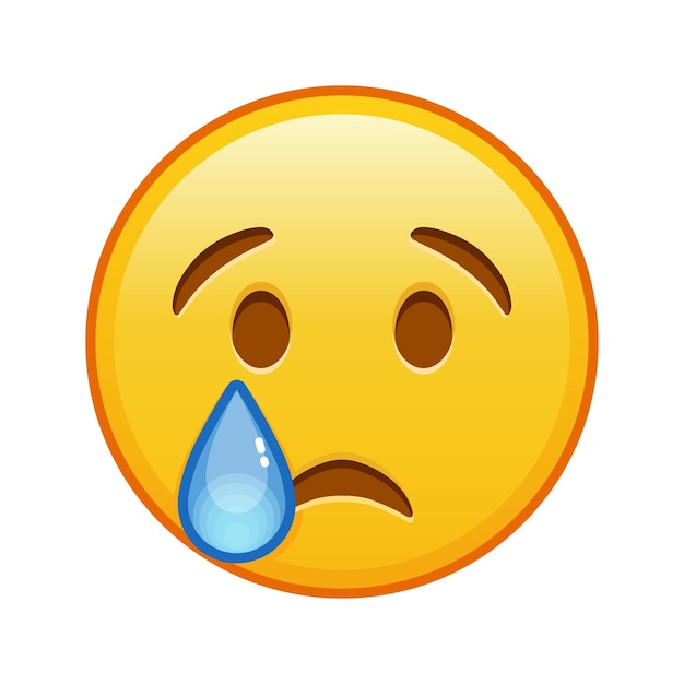 Cara llorando Tamaño grande de emoji amarillo sonrisa