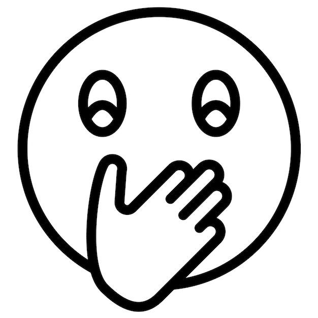 Cara con la mano sobre la boca Ilustración del icono vectorial del conjunto de íconos Emoji