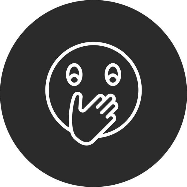 Cara con la mano sobre la boca ilustración del icono vectorial del conjunto de íconos emoji