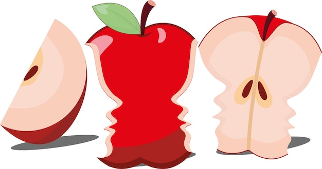 cara de manzana vector creativo