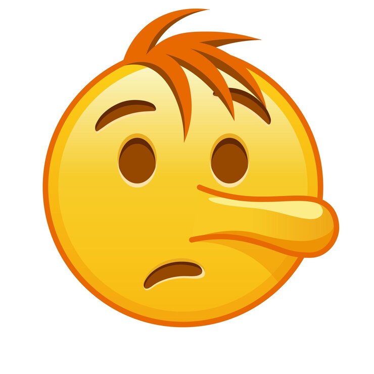 Vector cara de mentira gran tamaño de emoji amarillo sonrisa con cabello