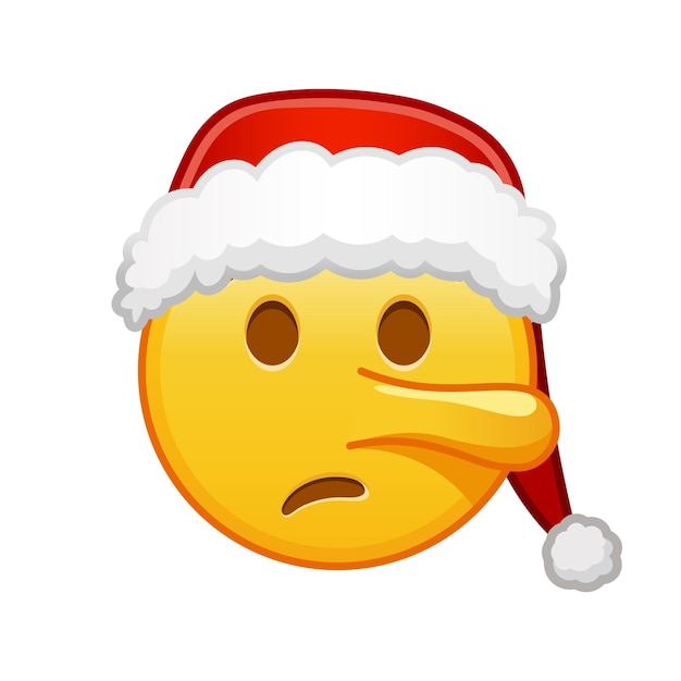 Cara mentirosa de Navidad Tamaño grande de emoji amarillo sonrisa