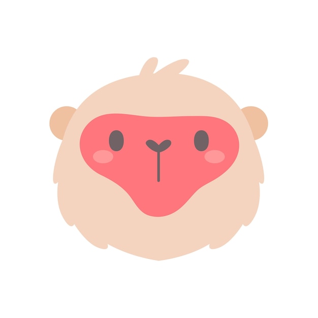 Cara de mono de dibujos animados lindas mascotas para niños