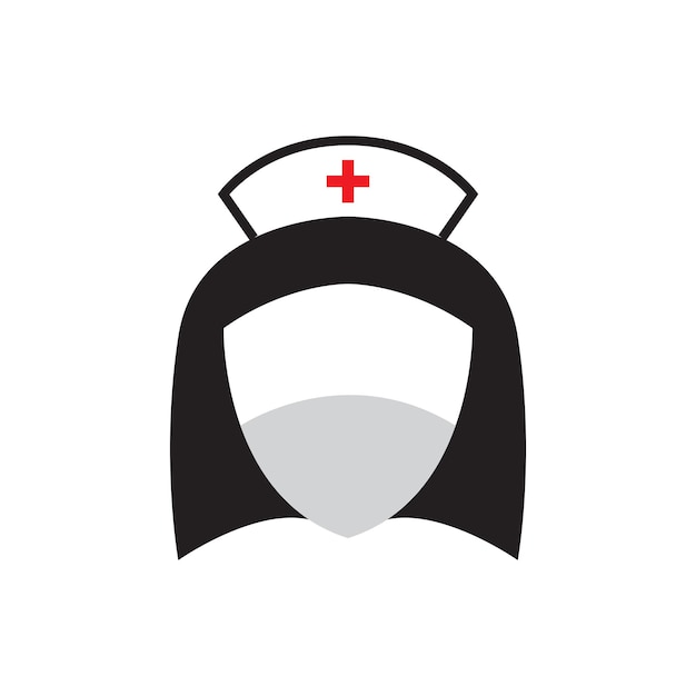 Cara mujer enfermera con máscara logo diseño vector gráfico símbolo icono signo ilustración idea creativa