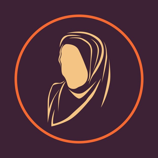 Cara de mujer Icono abstracto hermoso fondo marrón diseño de ilustración vectorial