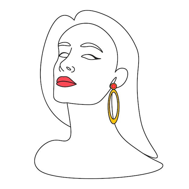 Cara de mujer lineal