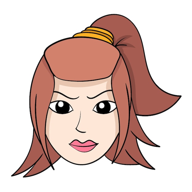 Cara de niña de belleza de dibujos animados