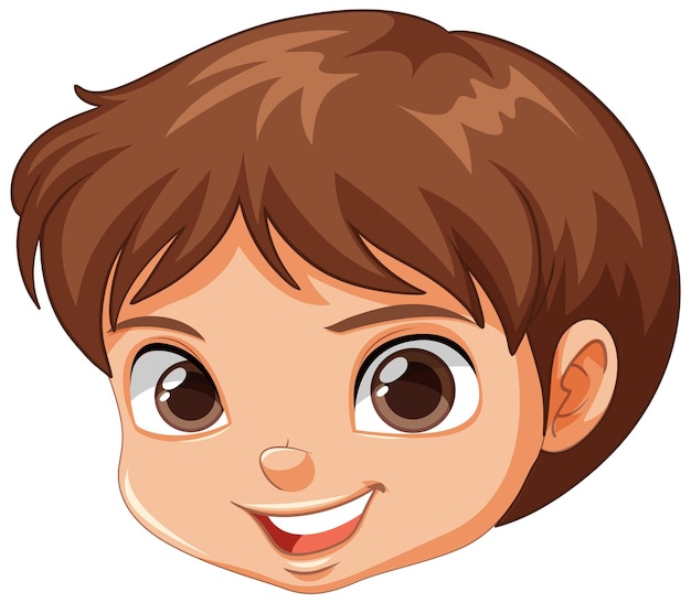 Vector cara de niño lindo sonriendo