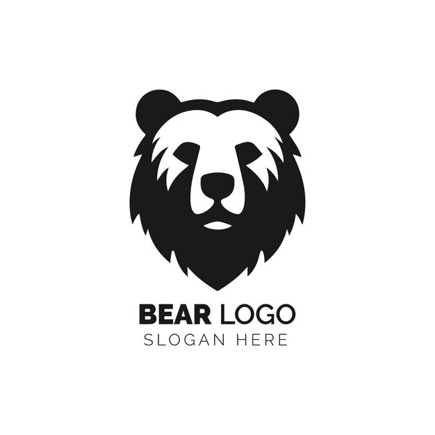Cara de oso estilizada en un diseño de logotipo moderno