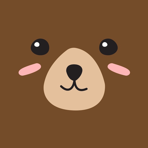 Cara de oso de vector en estilo plano | Vector Premium Cara de oso de vector en estilo plano | Vector Premium