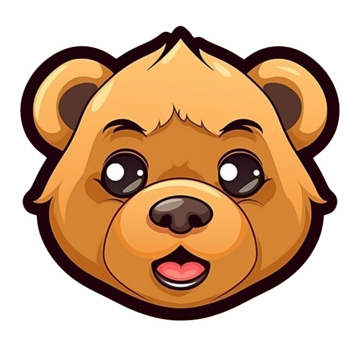 Cara de oso vectorial de dibujos animados