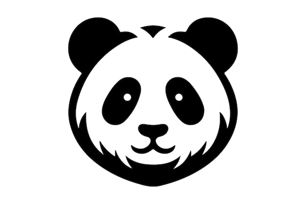una cara de panda con marcas blancas y negras en ella
