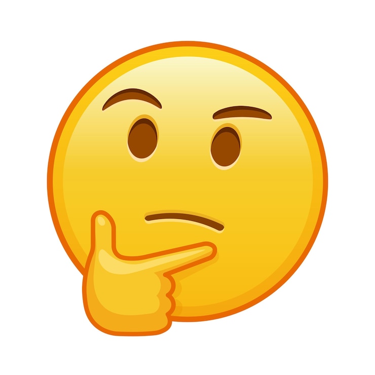 Cara pensativa Gran tamaño de emoji amarillo sonrisa
