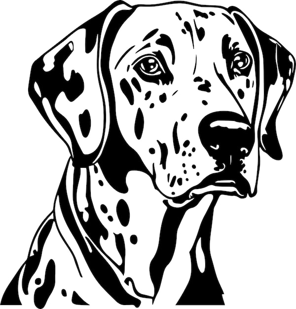 Cara de perro dálmata aislada en un fondo blanco SVG Vector Ilustración