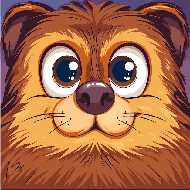 Cara de perro lindo ilustración vectorial de un pomeraniano