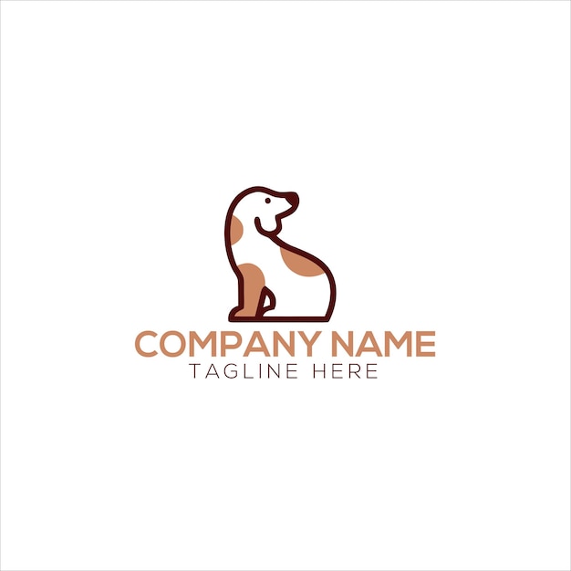 cara de perro y una pata es el logotipo divertido creativo e interesante