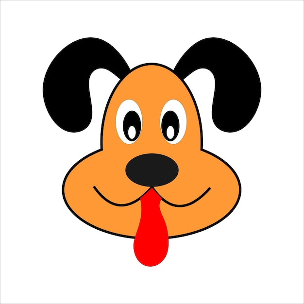 Vector cara, perro, vector, ilustración