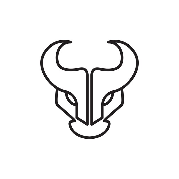 Cara polígono búfalo línea logotipo diseño vector gráfico símbolo icono ilustración idea creativa