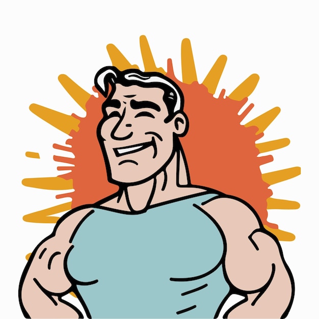 Cara positiva hombre parte superior del cuerpo icono vector ilustración