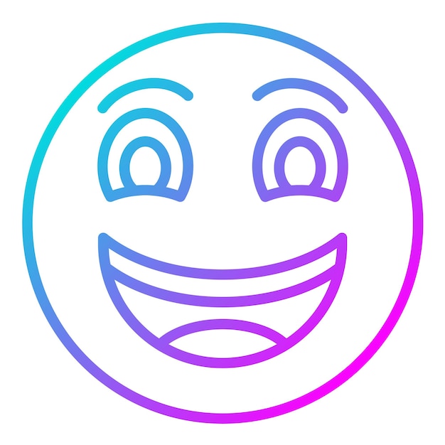 Cara radiante con ojos sonrientes Estilo de ilustración vectorial