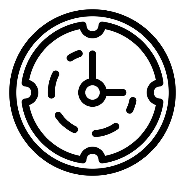Cara del reloj que muestra el paso del tiempo en el estilo minimalista del arte en línea