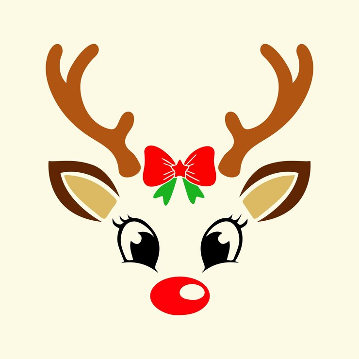 Vector cara de reno de navidad