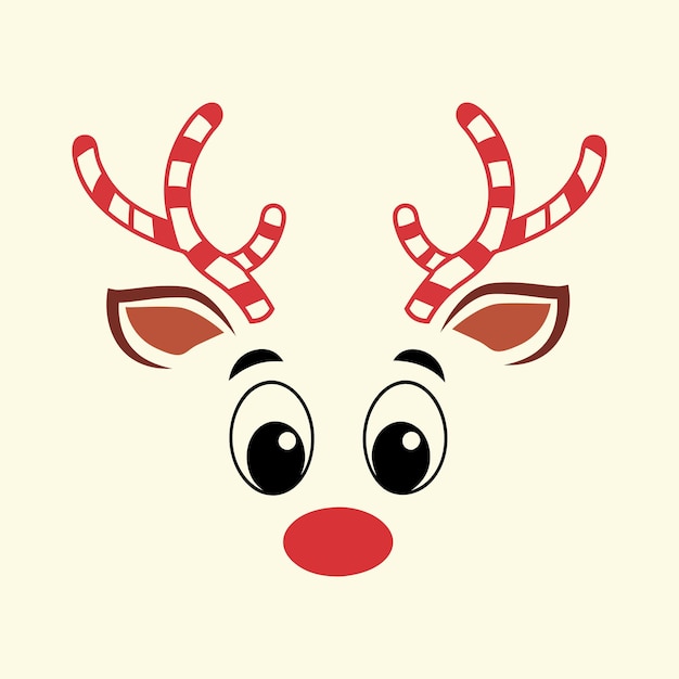 Cara de reno de Navidad