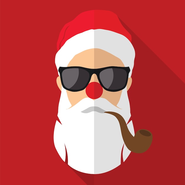 Vector cara de santa claus en diseño plano