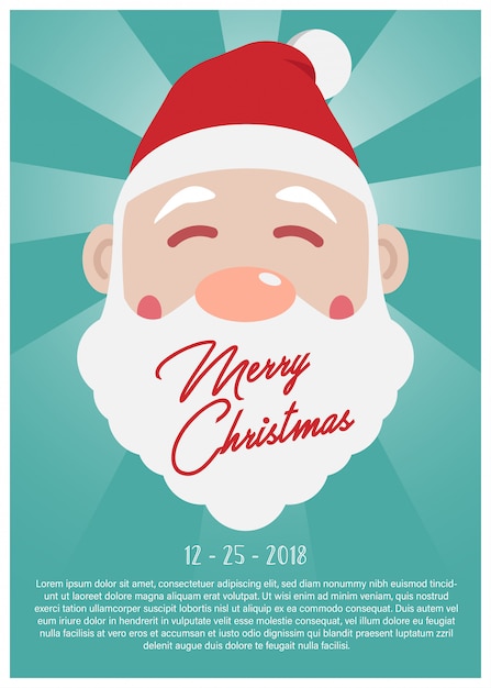 Cara de santa feliz navidad