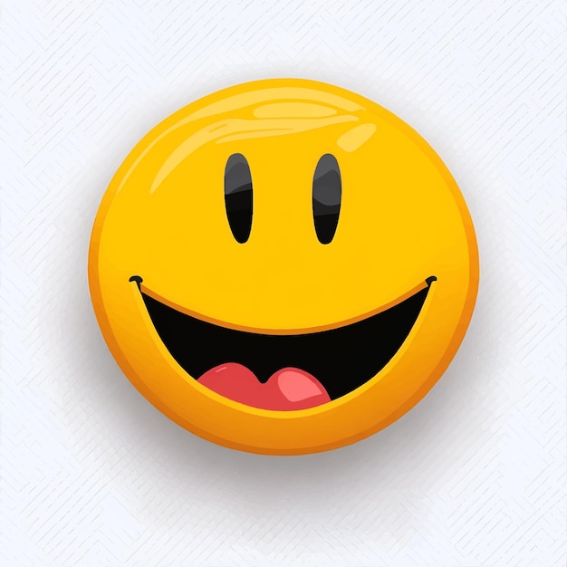 Cara sonriente emoji o icono de emoticono con ojos felices ilustración vectorial