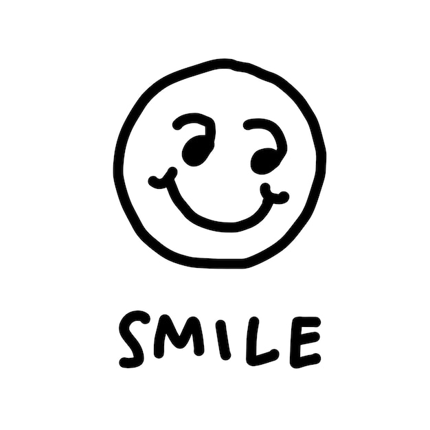 una cara sonriente está en un fondo blanco