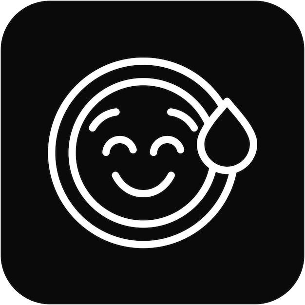 Cara sonriente con el icono del sudor
