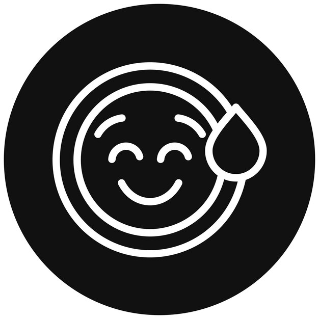 Cara sonriente con el icono del sudor