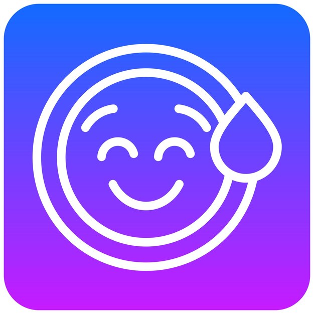 Cara sonriente con el icono del sudor