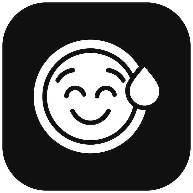 Cara sonriente con el icono del sudor