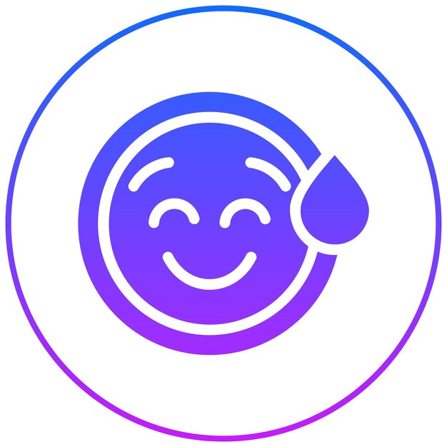 Cara sonriente con el icono del sudor