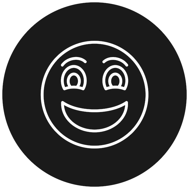 Cara sonriente con icono vectorial de ojos sonrientes Se puede usar para el conjunto de iconos de emoji