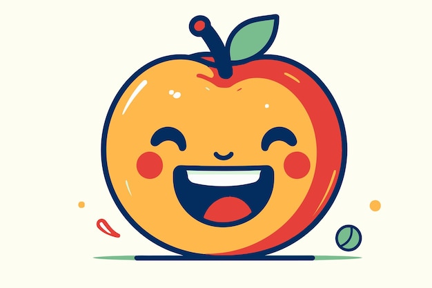 cara sonriente de una ilustración de manzana