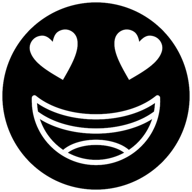 Cara sonriente con ojos de corazón Estilo de ilustración vectorial