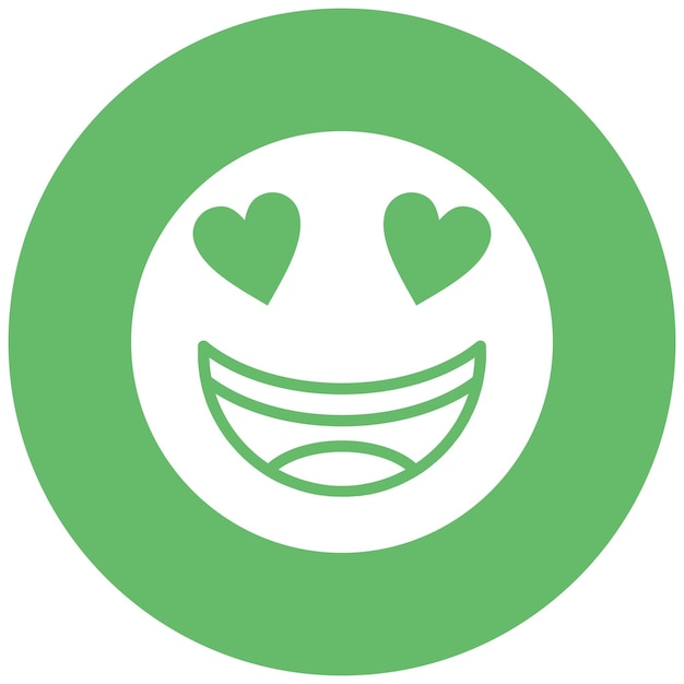 Cara sonriente con ojos de corazón Estilo de ilustración vectorial