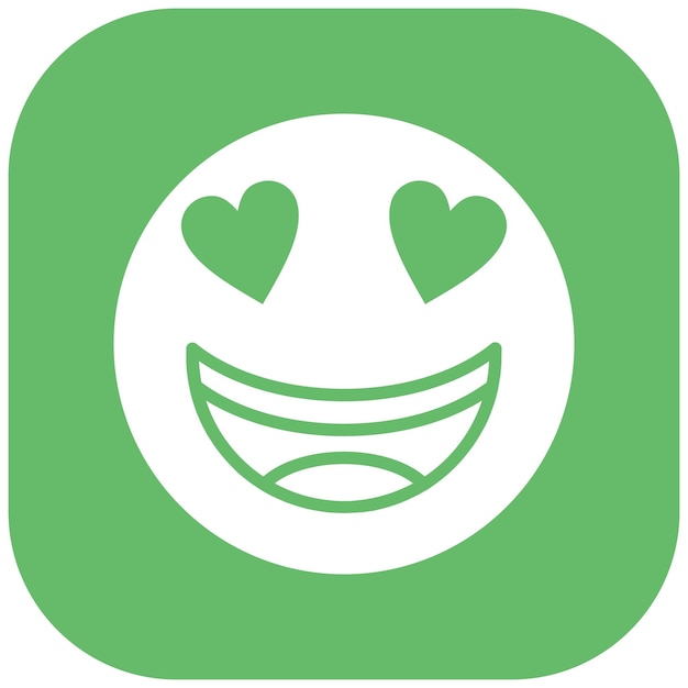 Cara sonriente con ojos de corazón Estilo de ilustración vectorial