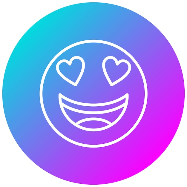 Cara sonriente con ojos de corazón Estilo de ilustración vectorial