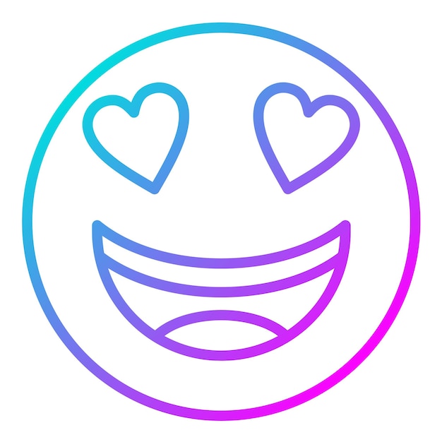 Cara sonriente con ojos de corazón Estilo de ilustración vectorial
