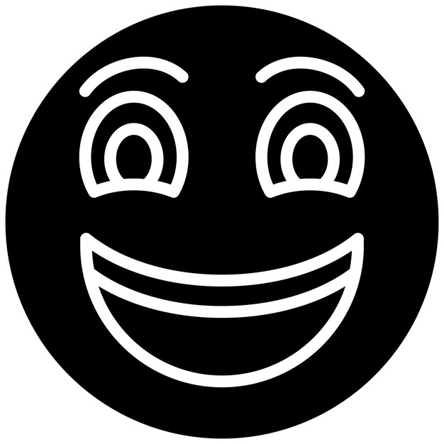 Cara sonriente con ojos grandes Estilo de ilustración vectorial