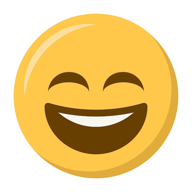 Vector cara sonriente con ojos grandes y sonrientes icono emoji