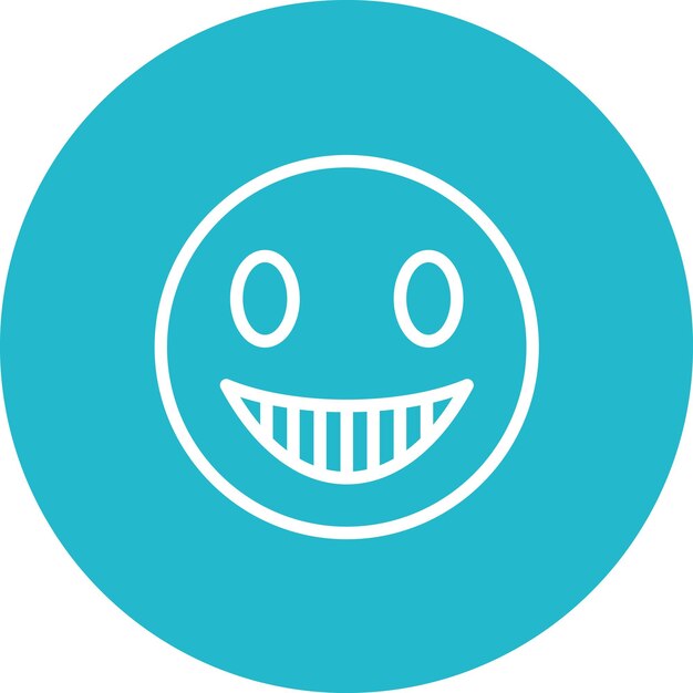 Cara sonriente con ojos sonrientes Ilustración vectorial del icono de Emoji