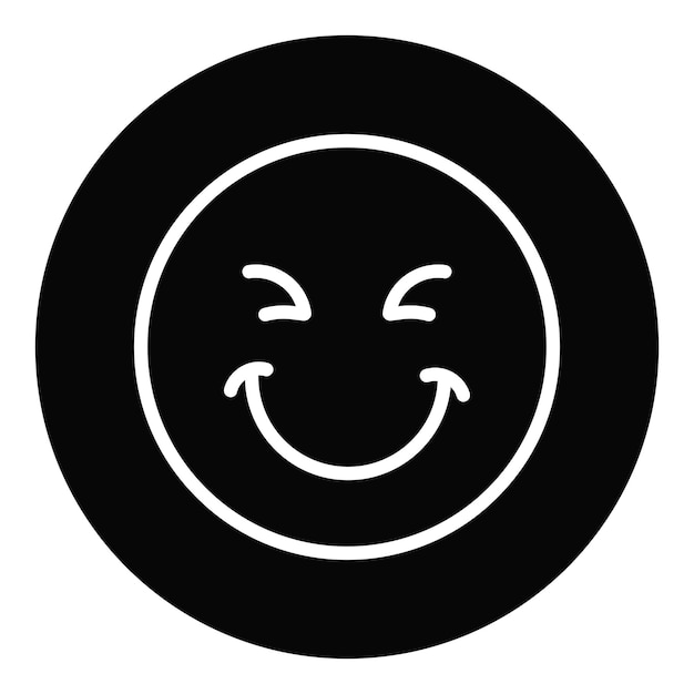 Cara sonriente con ojos sonrientes Ilustración vectorial
