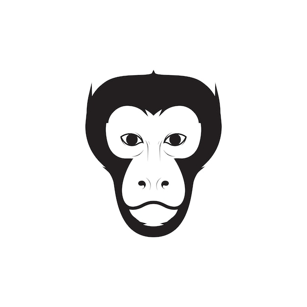Cara Southern pigtailed macaque logo diseño vector gráfico símbolo icono signo ilustración creativa