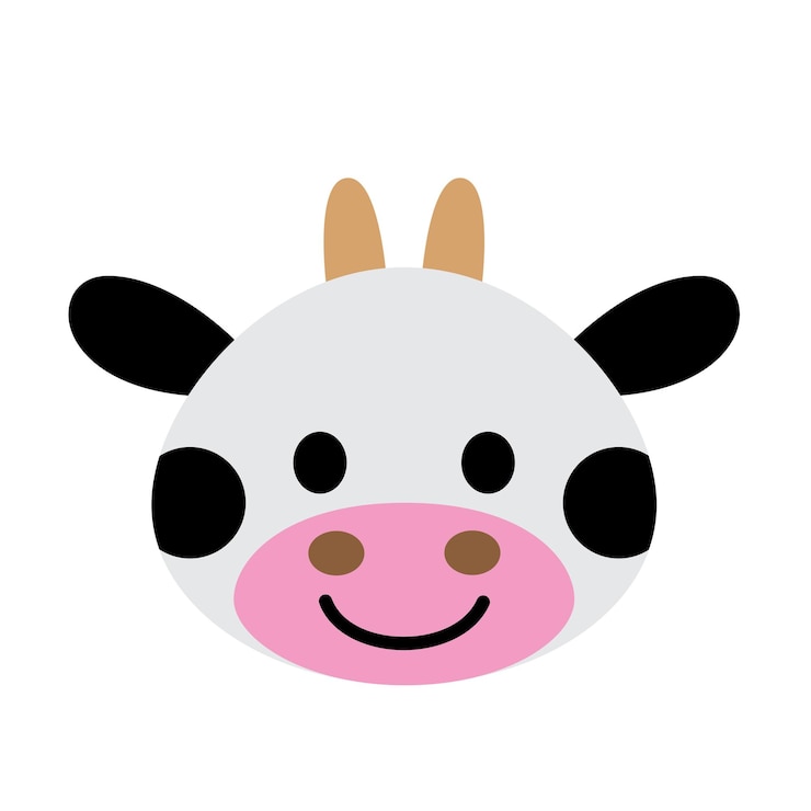 La cara de la vaca sonriente