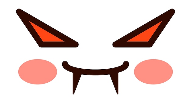 Cara de vampiro malvado en estilo kawaii emoji divertido aislado sobre fondo blanco